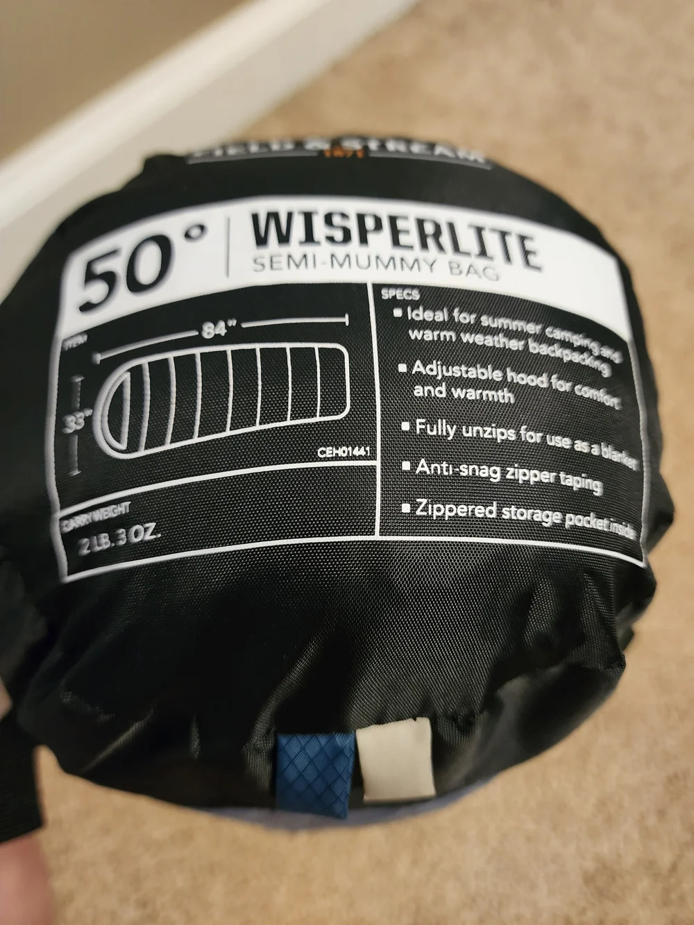 Field & Stream Blue and Black 50° Sleeping Bag